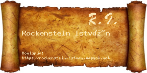 Rockenstein István névjegykártya